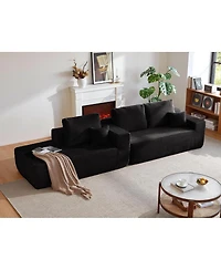 Streamdale Furniture Streamdale 104" Cloud Sectional Sofa with L-Shape Chaise & Side Pockets, Left-facing