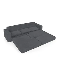 Streamdale Furniture Corduroy L-Shape Modular Sectional Sofa - Unfolds into a Bed