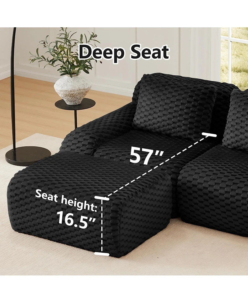 Streamdale Furniture Modern U-Shaped Flannelette Sectional Sofa