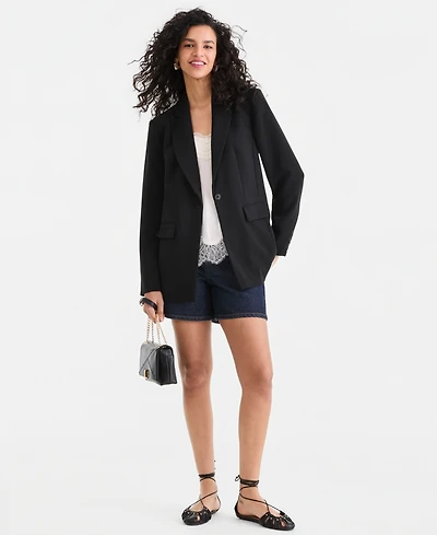 I.n.c. International Concepts Women's Oversized One-Button Blazer, Macy's Exclusive