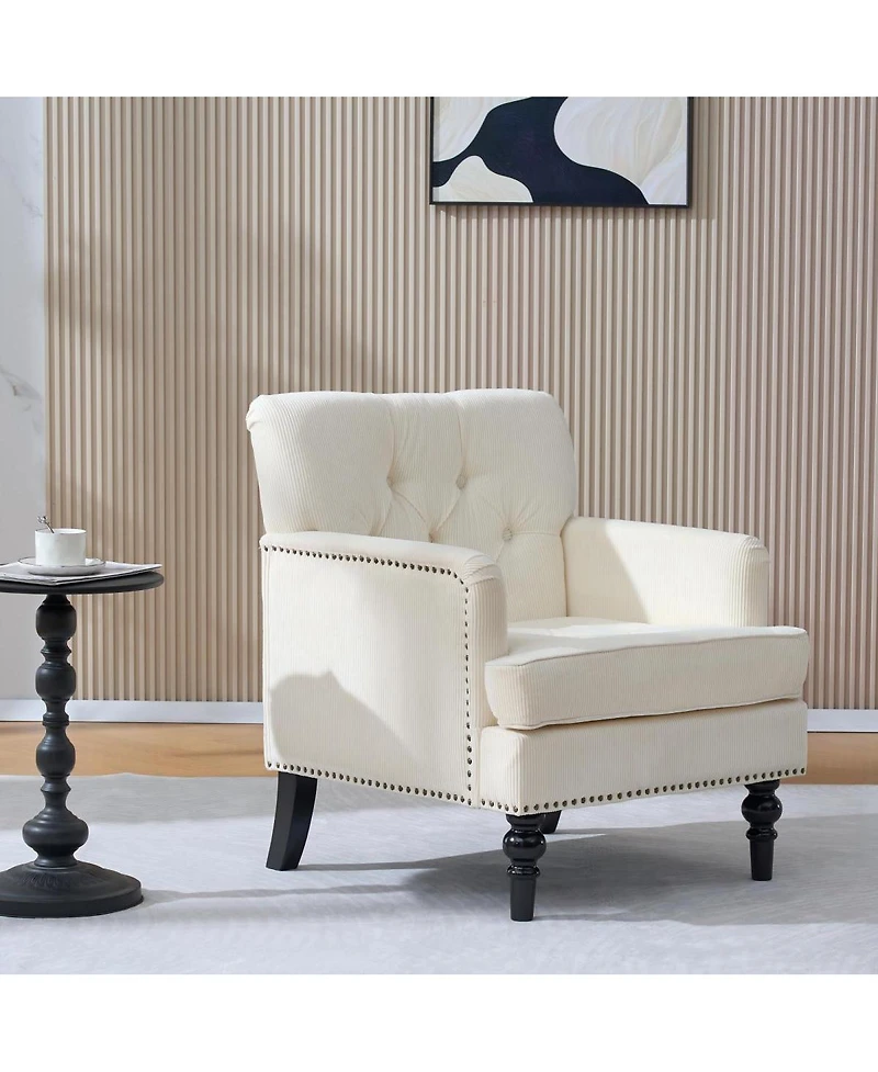 Streamdale Furniture Tufted Club Chair, Accent Chair, Upholstered Button Armchair