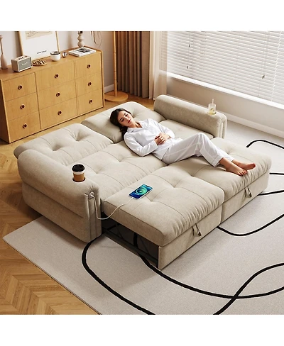 Streamdale Furniture Multi-functional Chenille convertible sofa bed for living rooms/bedrooms