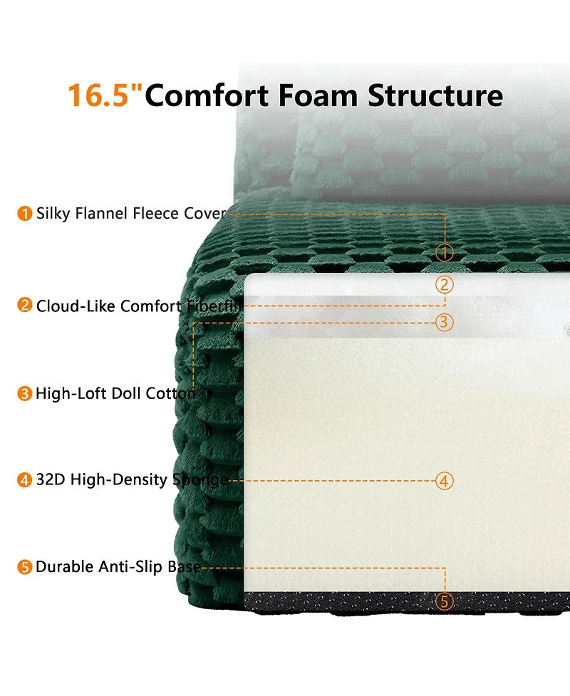 Streamdale Furniture 82" L-Shaped Flannelette Modular Sectional Sofa with Movable Ottoman