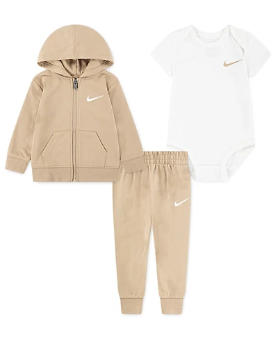 Nike Baby Boys Bodysuit, Hoodie, and Pants, 3-Piece Set