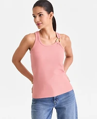 I.n.c. International Concepts Women's Perfect Ribbed Hardware-Trim Tank Top, Exclusively at Macy's
