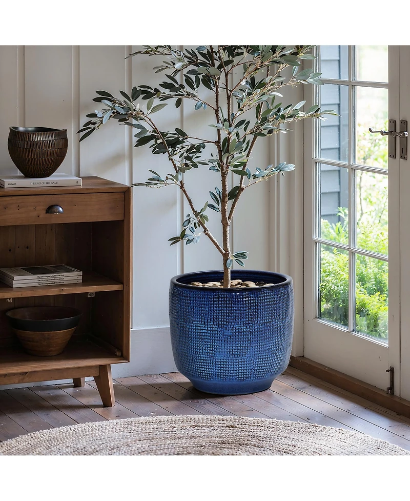 LuxenHome -Inch Round Ceramic Planter