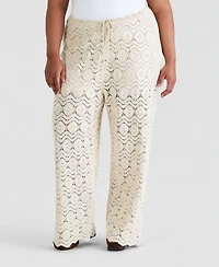 And Now This Trendy Plus Embellished Crochet Wide-Leg Pants, Macy's Exclusive