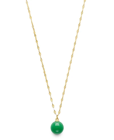 Macy's Dyed Green Jade Lana Chain Necklace in 14k Gold Over Silver