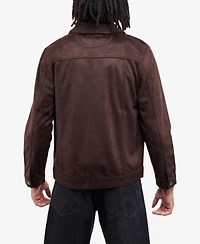 Xray Men's Faux Suede Jacket With Fur Collar