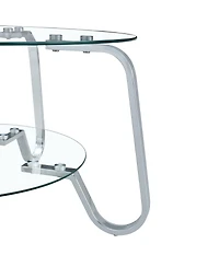 Streamdale Furniture Retro minimalist metal frame glass coffee table, 31.5