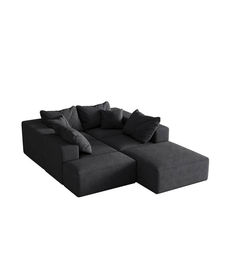 Streamdale Furniture Streamdale Modern Upholstered Sectional Boneless Couch Set