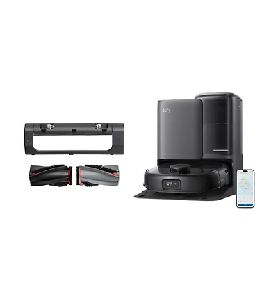 eufy E25 Omni Robot Vacuum Self-Cleaning All-in-One Station + eufy Rolling Brush and Brush Guard