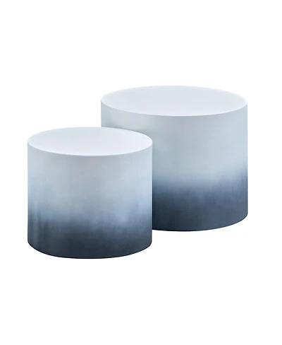 Streamdale Furniture Mdf Veneer Nesting Table Set of 2 (Ash/Oak/Walnut) - Wh+Bk