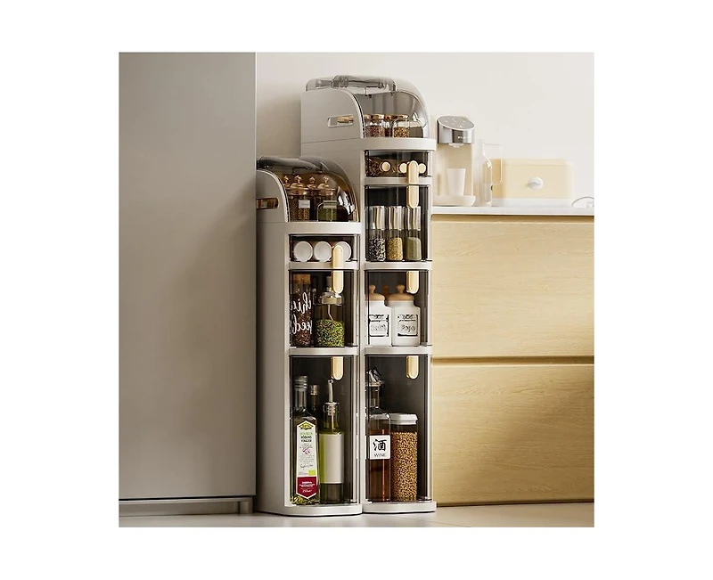 gaomon 4-Tier Narrow Bathroom Storage Cabinet, Slim Rolling Organizer with Drawers & Wheels, White