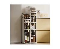 gaomon 4-Tier Narrow Bathroom Storage Cabinet, Slim Rolling Organizer with Drawers & Wheels, White