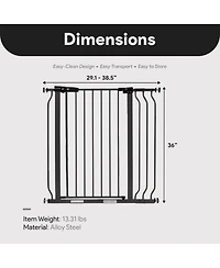 BalanceFrom Fitness BalanceFrom Walk Thru Safety Gate, Fits 29.1-38.5" Openings, 36” Tall, Graphite