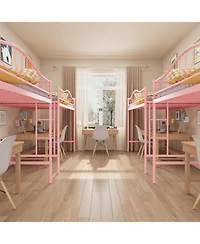 gaomon Loft Bed Twin with Removable Ladder & Full Safety Guardrail, Heavy-Duty Metal Frame 400 Lbs Weight Capacity, No Box