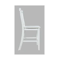 Jofran Eastern Tides Coastal Wire-Brushed Wood X-Back Counter Barstool (Set of 2