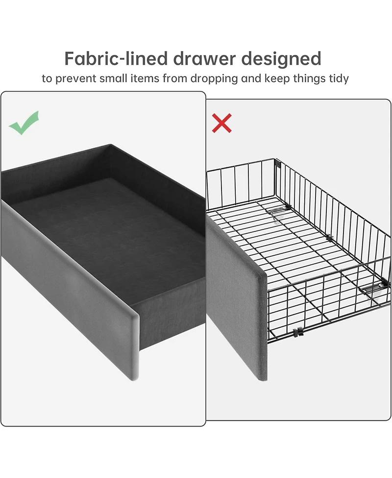 gaomon Bed Frame, Upholstered Platform Bed Frame with Trundle and 4 Storage Drawers, Bed Frame with Diamond Tufted Headboard