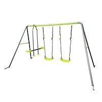 Streamdale Furniture 4-Child Metal Swingset Face-to-Face Swing & 2 Swing Seats
