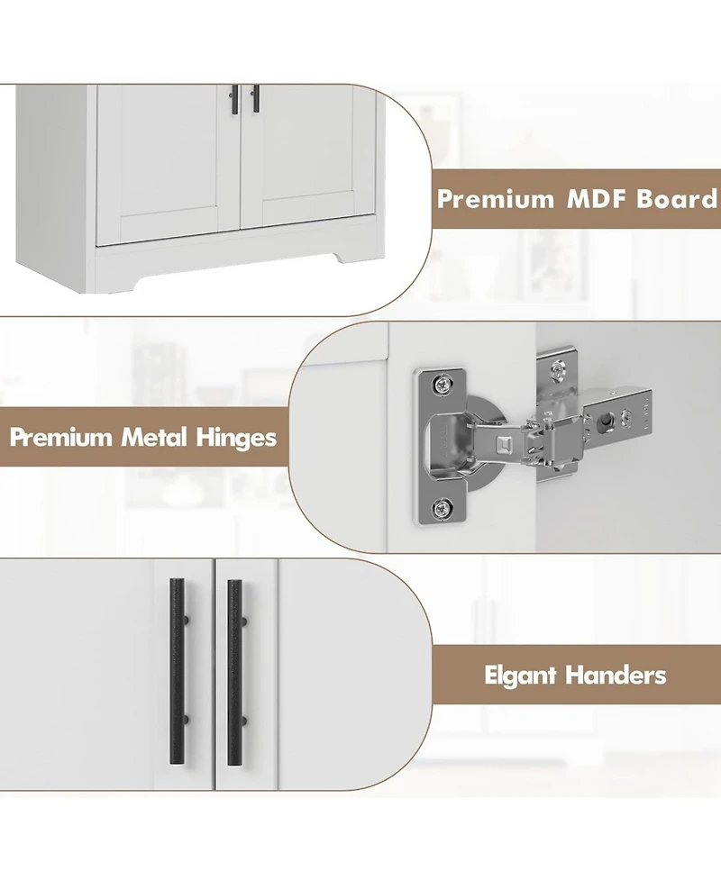 gaomon 70" Tall Kitchen Pantry Cabinet with Doors and Adjustable Shelves, Freestanding Storage Cabinet