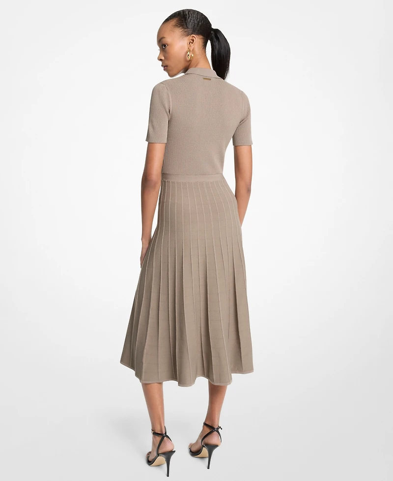 Michael Michael Kors Women's Polo Collar Short-Sleeve Midi Dress
