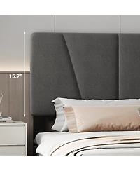 gaomon TrailBlaze Upholstered Bed Frame with Adjustable Headboard Modern Linen Platform Bed with Strong Wooden Slats