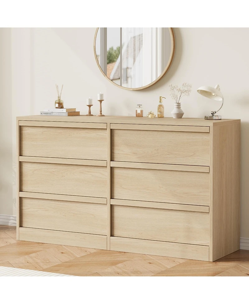 gaomon 6-Drawer Dresser for Bedroom, Wooden Chest of Drawers