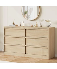 gaomon 6-Drawer Dresser for Bedroom, Wooden Chest of Drawers