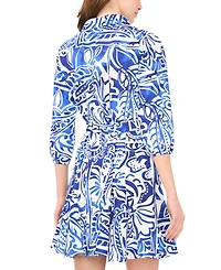 Msk Women's Long-Sleeve Tie-Waist Dress