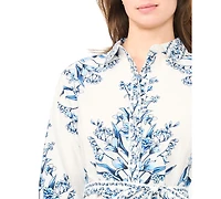 Msk Women's Tie-Waist Collared Dress