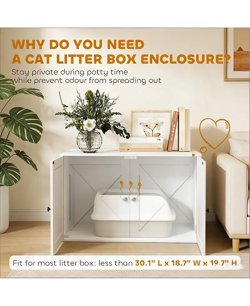 Zeus & Ruta Litter Box Enclosure Cat Litter Box Enclosure
