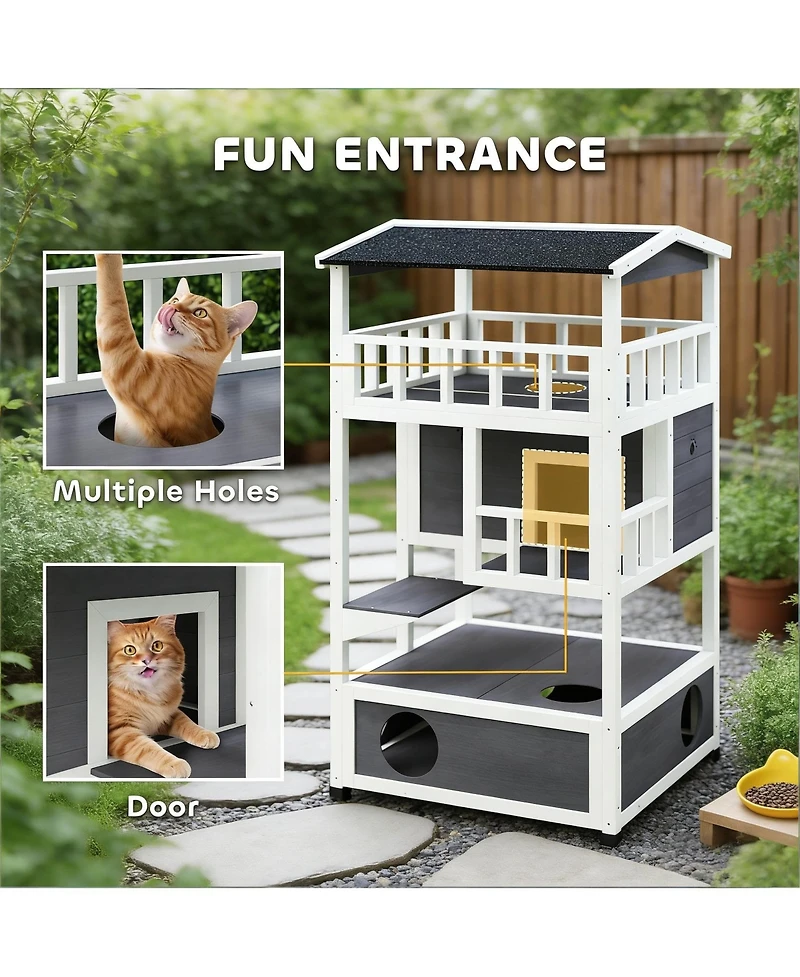 Zeus & Ruta Feral Cat Shelter Cat House Wooden Outdoor Cat House