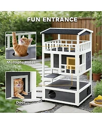 Zeus & Ruta Feral Cat Shelter Cat House Wooden Outdoor Cat House