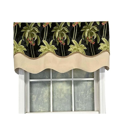 Rlf Home Shadow Gimp Trim Detail Printed Palm Glory High Quality Valance