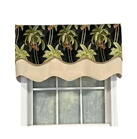 Rlf Home Shadow Gimp Trim Detail Printed Palm Glory High Quality Valance