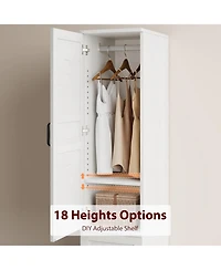 gaomon 72" Narrow Armoire Wardrobe Closet with Doors, Adjustable Shelves & Hanging Rod for Bedroom, White