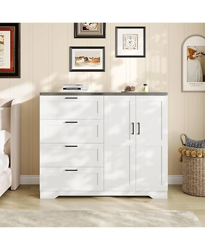 Gaomon Storage Cabinet with 4 Drawers and 2 Doors
