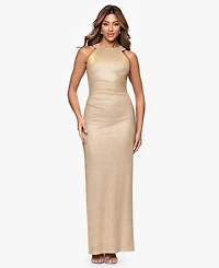 Xscape Women's Metallic Halter Neck Ball Gown