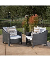 Streamdale Furniture Wicker Club Chairs with Water-Resistant Cushions