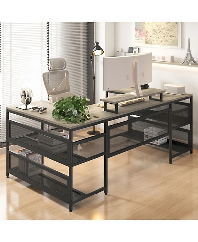 Streamdale Furniture U-Shaped Led Gaming Desk - Large, Sturdy Home Office Computer Desk