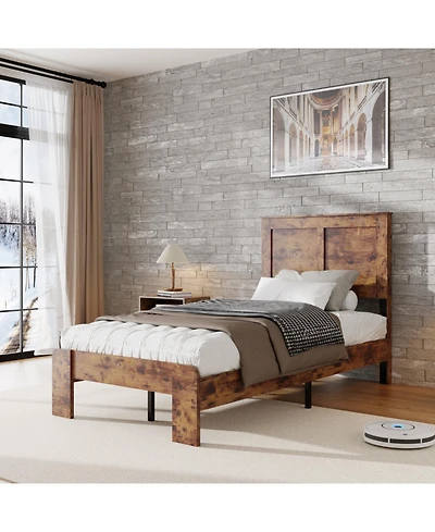 Streamdale Furniture Streamdale Twin Wood Platform Bed Frame - Storage, Easy Assembly