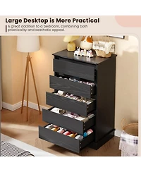 gaomon 5-Drawer Tall Dresser for Bedroom, Wooden Chest of Drawers with Deep Storage for Living Room