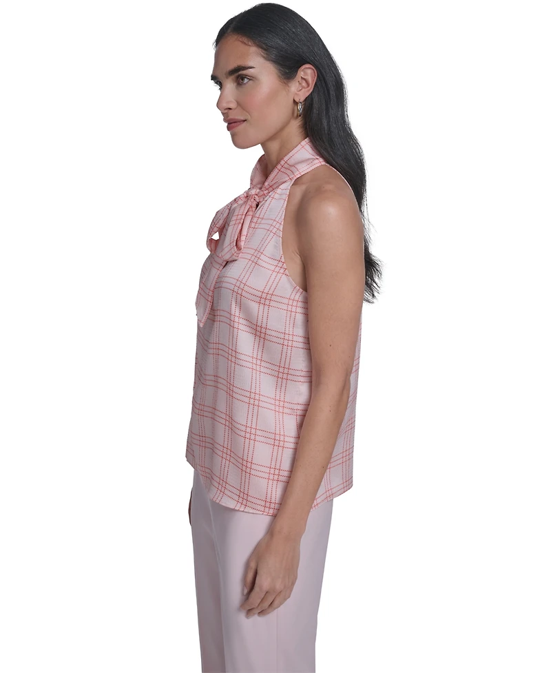 Calvin Klein Women's Sleeveless Tie-Neck Top