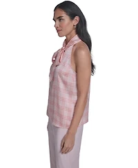 Calvin Klein Women's Sleeveless Tie-Neck Top