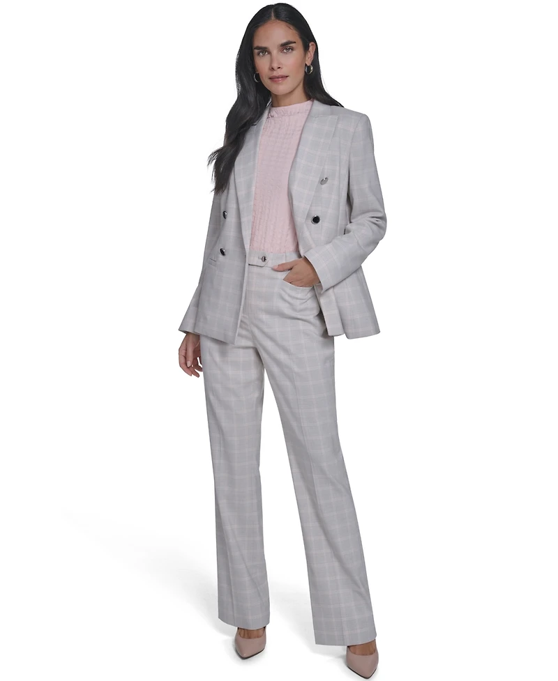 Calvin Klein Women's Windowpane Double-Breasted Jacket