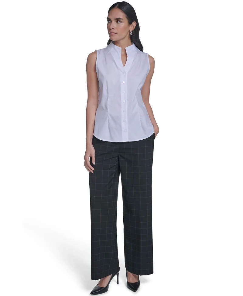 Calvin Klein Women's Sleeveless Button-Down Top