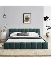 Streamdale Furniture Queen Upholstered Platform Bed Frame