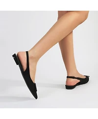 Berness Women's Rossana Slingback Flats with Ornamental Buckle