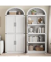 gaomon Arched 71.6" Tall Kitchen Pantry Cabinet, Farmhouse Storage Cabinet with Doors